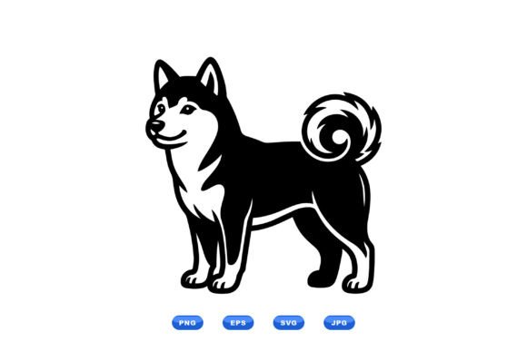 Bold Shiba Dog Illustration