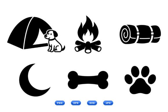 Camping Dog Icon Clipart Review