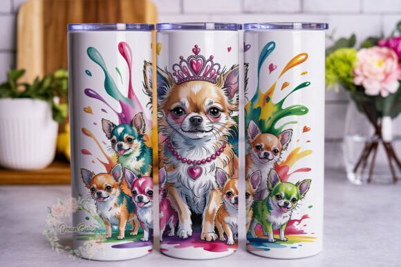 Chihuahua Dog Art 20oz Tumbler Wrap