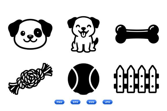 Cute Puppy Toy Icons Svg