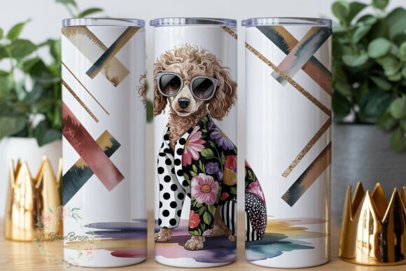 Fashion Poodle Dog 20oz Tumbler Wrap