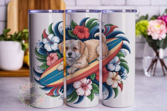 Fluffy Dog Surf Tropical 20oz Tumbler Wr