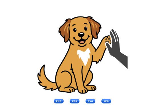 Friendly Dog High Five Vector