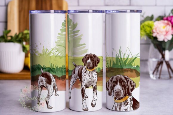 GSP Watercolor Dog Continuous Design 20o