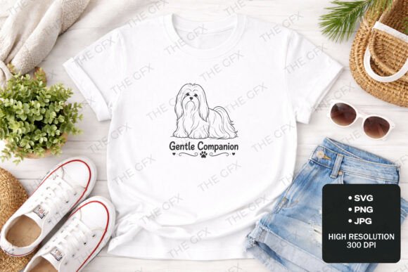 Lhasa Apso Dog Gentle Companion Design