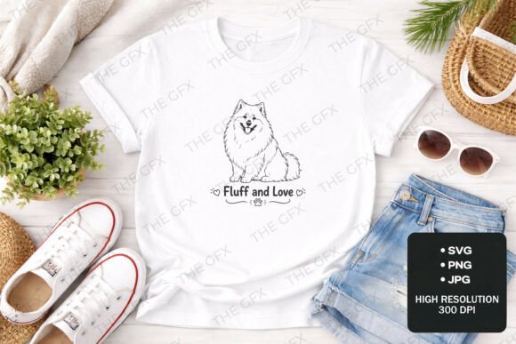 Samoyed Puppy Fluff and Love SVG Design