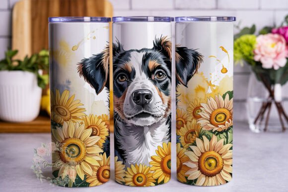 Sunflower Dog 20oz Tumbler Wrap