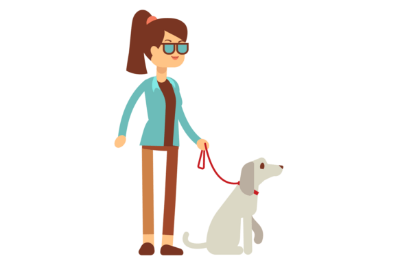 Young Woman with Cute Dog